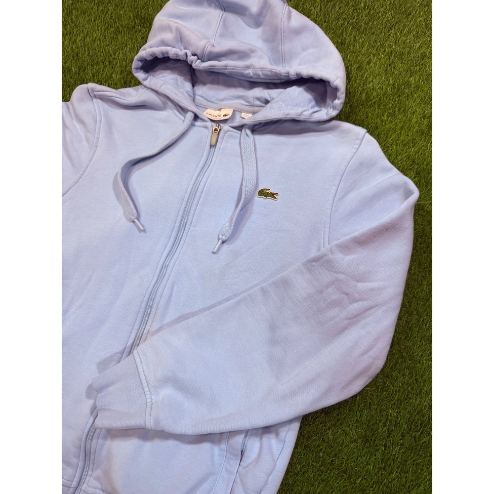 Lacoste Mens Classic Fit Full Zip Hoodie Light Blue SH1551 Size L